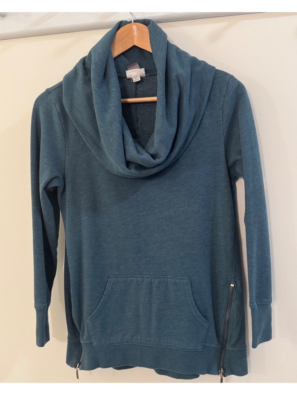 Old Navy Active Women's Blue Cowl Neck Sweatshirt with Side Zippers